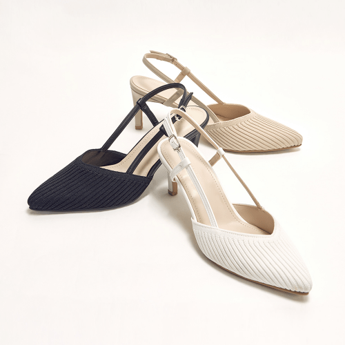 5/ STRAP SLINGBACK HEEL MIA - 3 COLORS WHITE