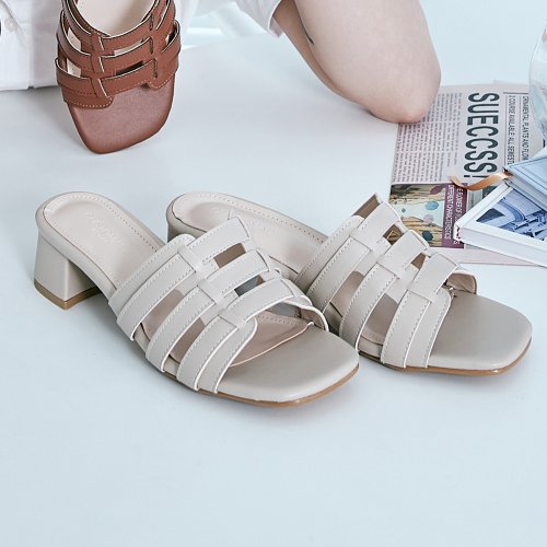 WOVEN PLATFORM SLIPPER PAMELA - 4 COLORS WHITE