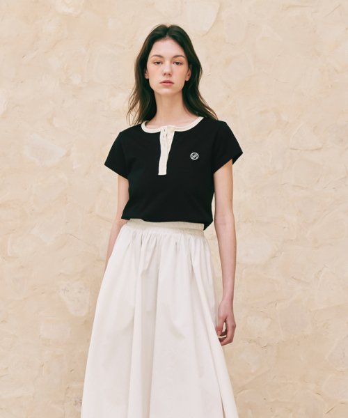 HENRYNECK HALF T SHIRT - 5 COLORS IVORY