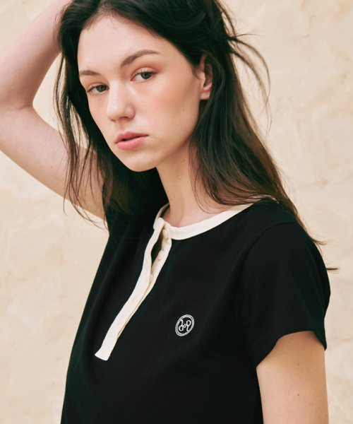 HENRYNECK HALF T SHIRT - 5 COLORS IVORY