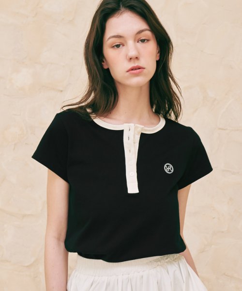 HENRYNECK HALF T SHIRT - 5 COLORS IVORY