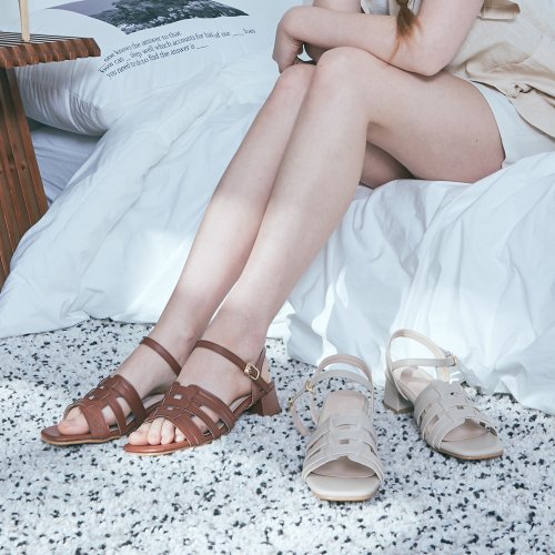 WOVEN STRAP SANDAL - 4 COLORS WHITE