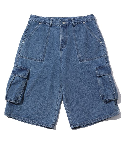 BERMUDA FATIGUE CARGO DENIM PANTS - 2 COLORS INDIGO