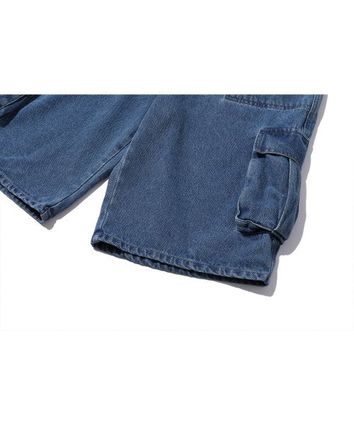 BERMUDA FATIGUE CARGO DENIM PANTS - 2 COLORS INDIGO