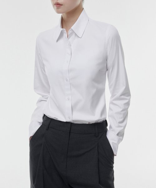 WOMENS SLIM FIT SHIRT #韓韶禧同款! - 9 COLORS WHITE