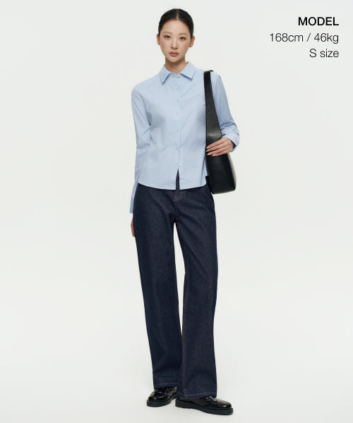 WOMENS SLIM FIT SHIRT #韓韶禧同款! - 9 COLORS SKY BLUE