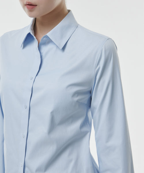 WOMENS SLIM FIT SHIRT #韓韶禧同款! - 9 COLORS SKY BLUE