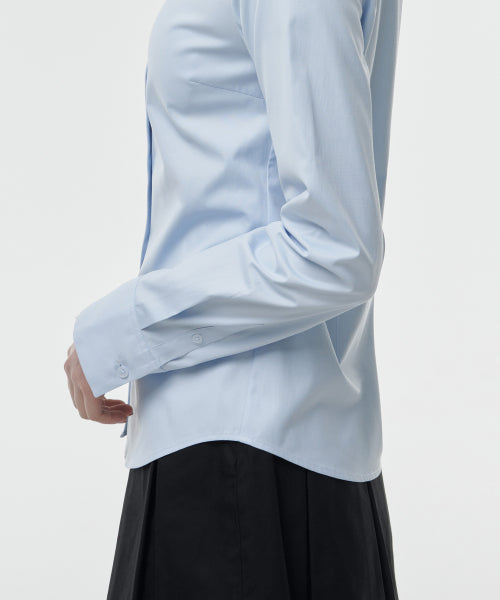 WOMENS SLIM FIT SHIRT #韓韶禧同款! - 9 COLORS SKY BLUE