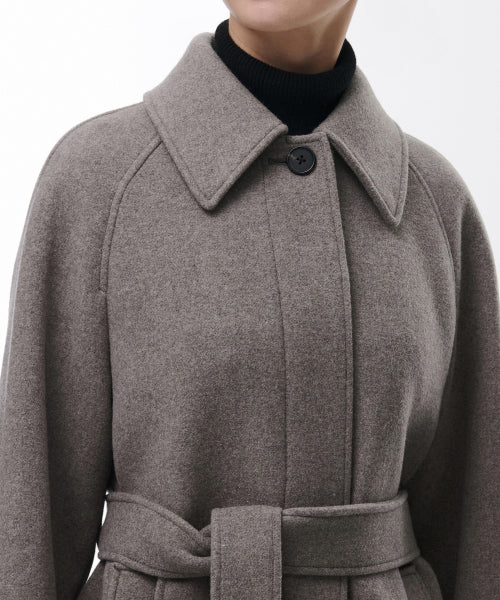 WOMENS CASHMERE BLEND BALMACAAN ROBE COAT #韓韶禧同款! - 8 COLORS TAUPE