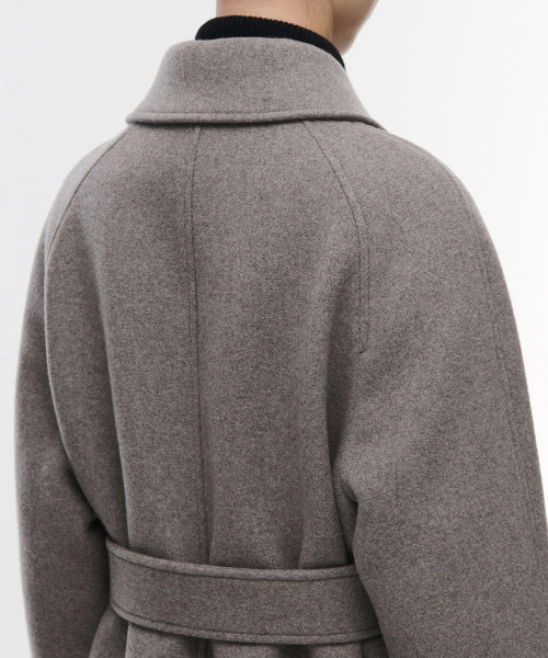 WOMENS CASHMERE BLEND BALMACAAN ROBE COAT #韓韶禧同款! - 8 COLORS TAUPE