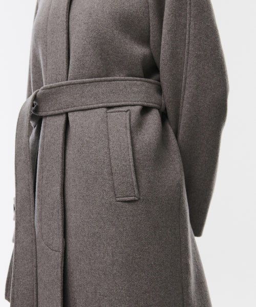 WOMENS CASHMERE BLEND BALMACAAN ROBE COAT #韓韶禧同款! - 8 COLORS TAUPE
