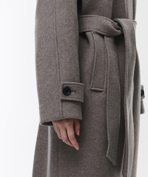 WOMENS CASHMERE BLEND BALMACAAN ROBE COAT #韓韶禧同款! - 8 COLORS TAUPE