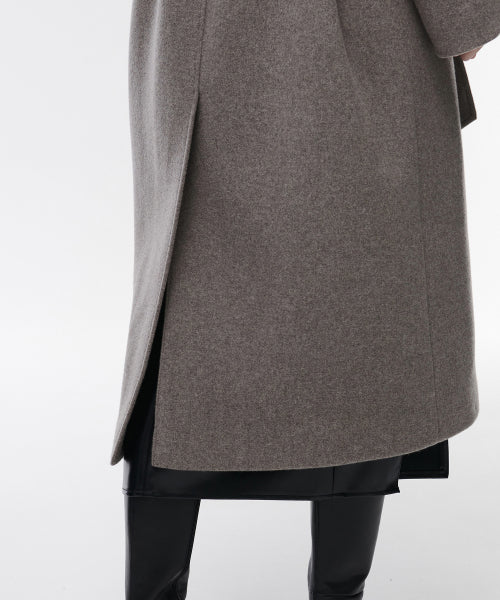 WOMENS CASHMERE BLEND BALMACAAN ROBE COAT #韓韶禧同款! - 8 COLORS TAUPE