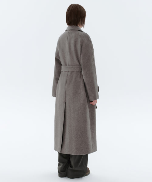WOMENS CASHMERE BLEND BALMACAAN ROBE COAT #韓韶禧同款! - 8 COLORS TAUPE