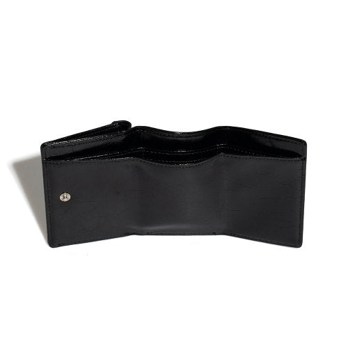 CRINKLE TRIANGLE TRIPLE WALLET - 7 COLORS BLACK