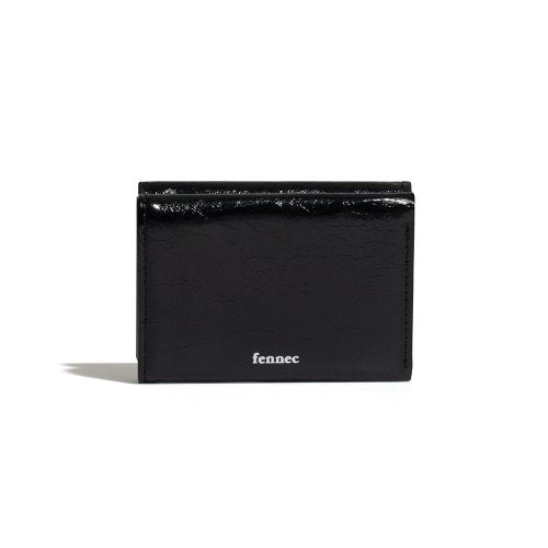 CRINKLE TRIANGLE TRIPLE WALLET - 7 COLORS BLACK