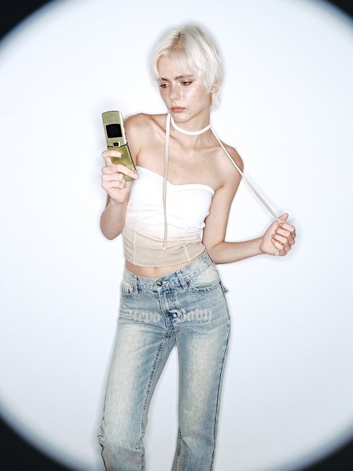 TOP [BLUE] - 2 COLORS BEIGE