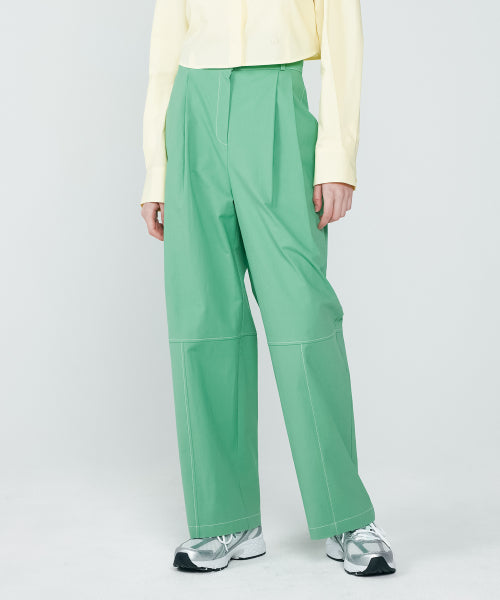 HIGH WIDE PANTS - 3 COLORS GREEN
