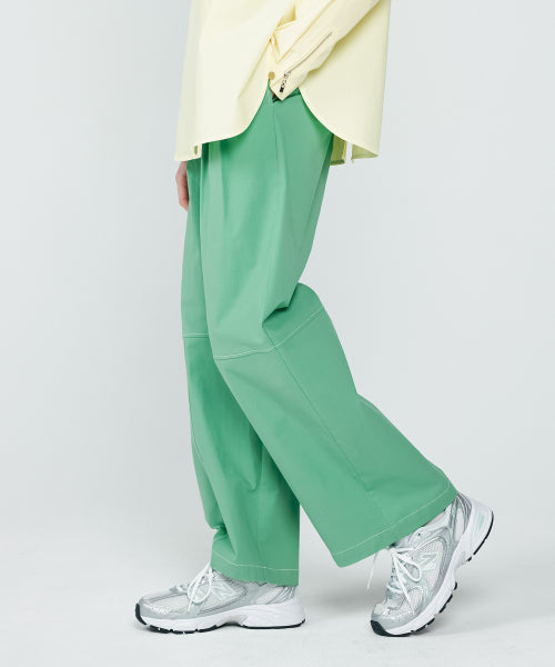 HIGH WIDE PANTS - 3 COLORS GREEN