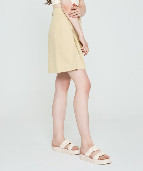 PINTUCK HALF PANTS - 2 COLORS BEIGE