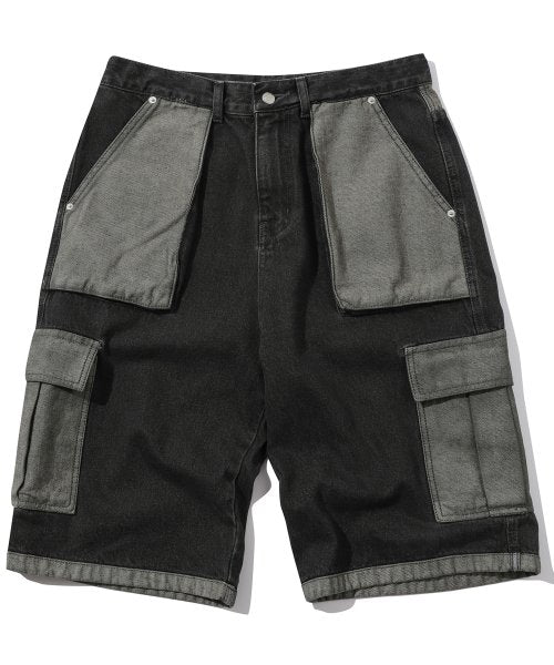 FATIGUE CARGO DENIM PANTS BLACK