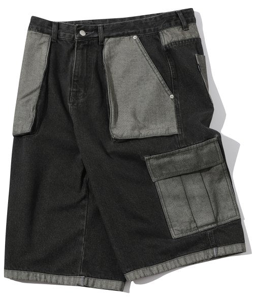 FATIGUE CARGO DENIM PANTS BLACK