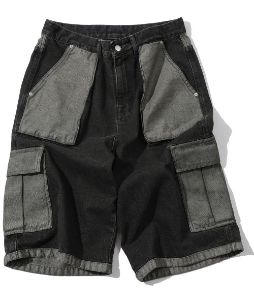 FATIGUE CARGO DENIM PANTS BLACK