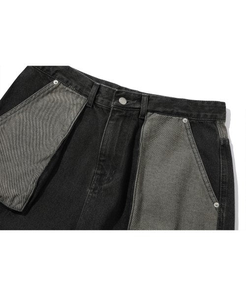 FATIGUE CARGO DENIM PANTS BLACK