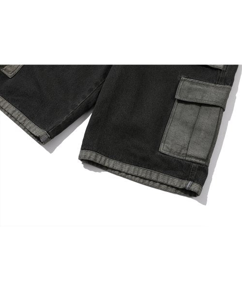 FATIGUE CARGO DENIM PANTS BLACK