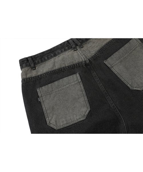 FATIGUE CARGO DENIM PANTS BLACK