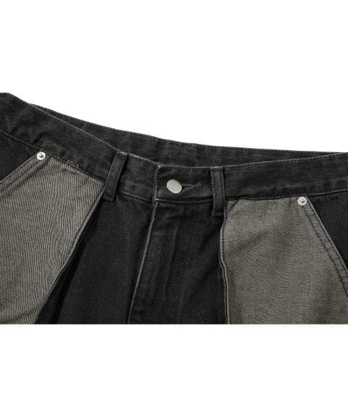 FATIGUE CARGO DENIM PANTS BLACK