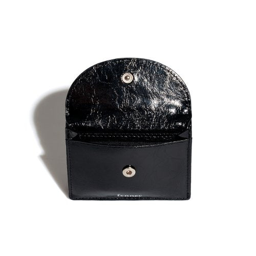 CRINKLE HALFMOON MINI WALLET - 6 COLORS BLACK