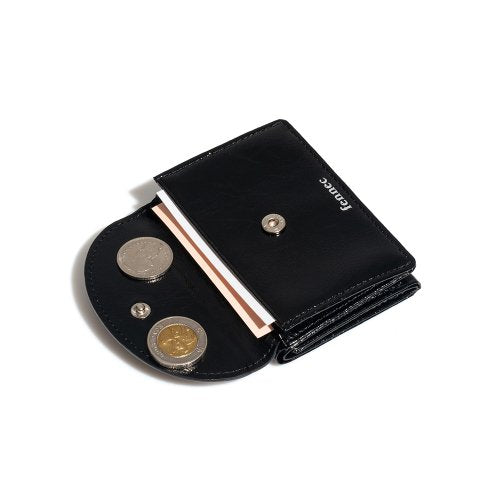 CRINKLE HALFMOON MINI WALLET MID - 6 COLORS BLACK