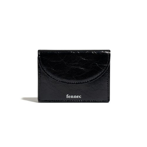 CRINKLE HALFMOON MINI WALLET - 6 COLORS BLACK