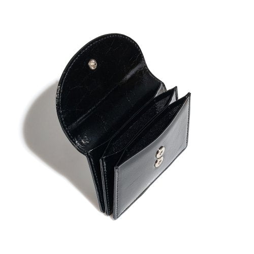 CRINKLE HALFMOON ACCORDION POCKET - 10 COLORS BLACK