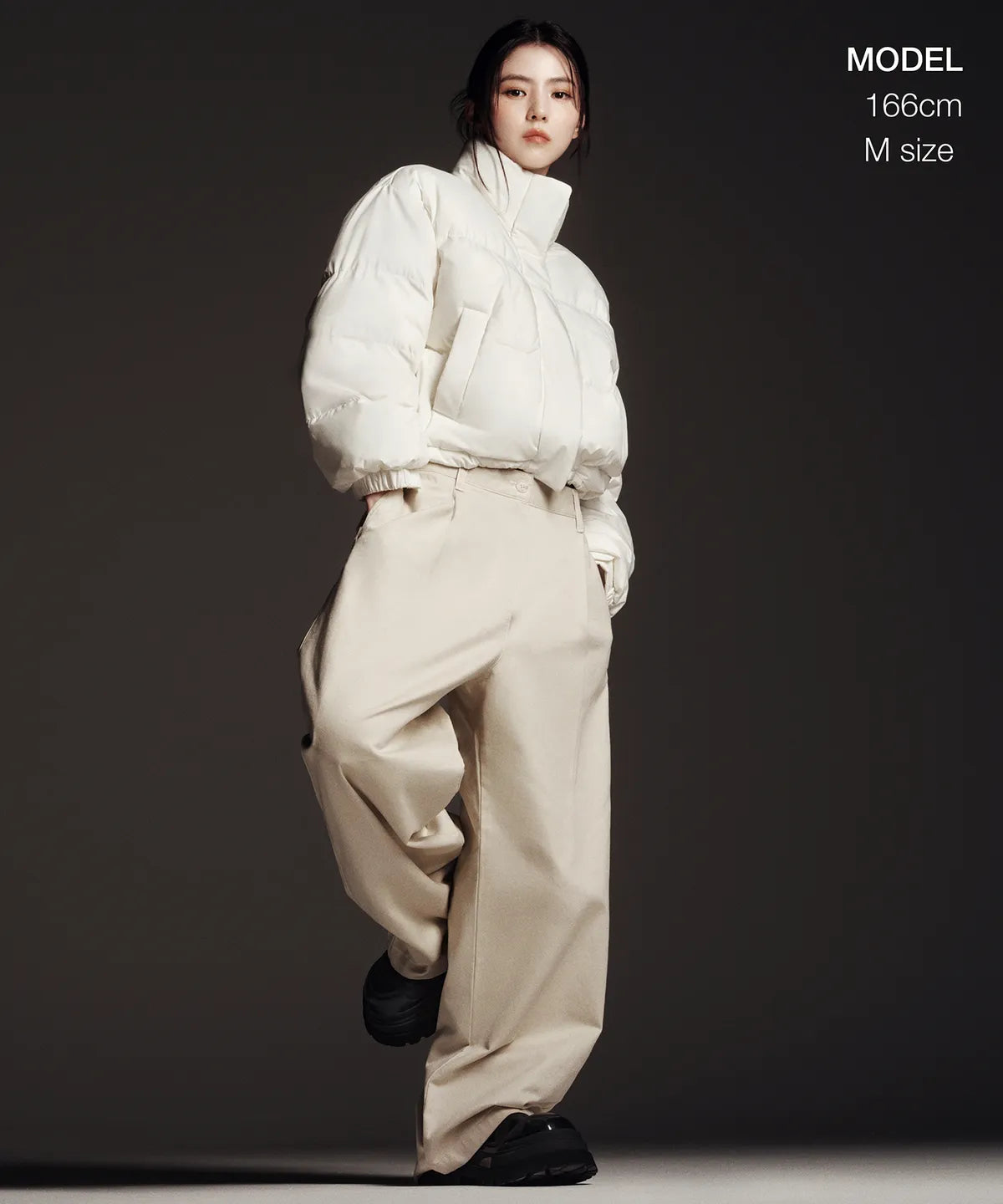 WOMEN'S DAILY PUFFER SHORT PADDED JACKET [IVORY] #韓素希同款!