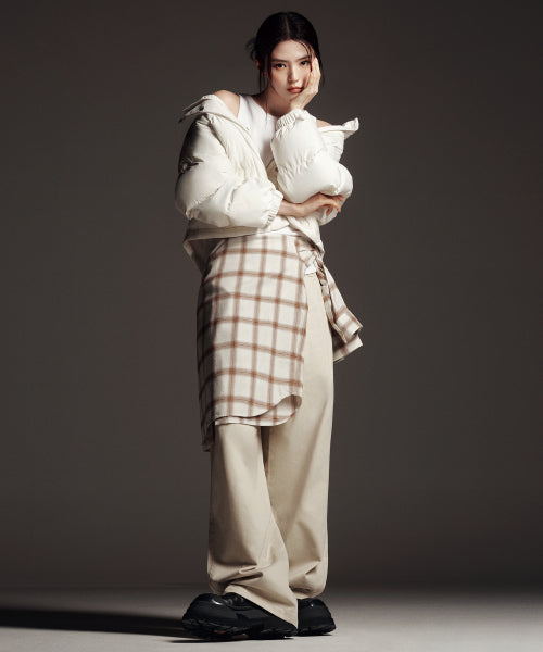 WOMENS DAILY PUFFER SHORT PADDING JACKET #韓韶禧同款! - 10 COLORS IVORY