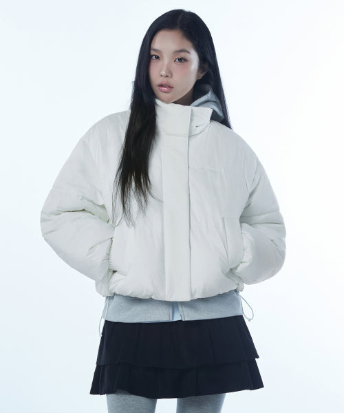 WOMENS DAILY PUFFER SHORT PADDING JACKET #韓韶禧同款! - 10 COLORS IVORY
