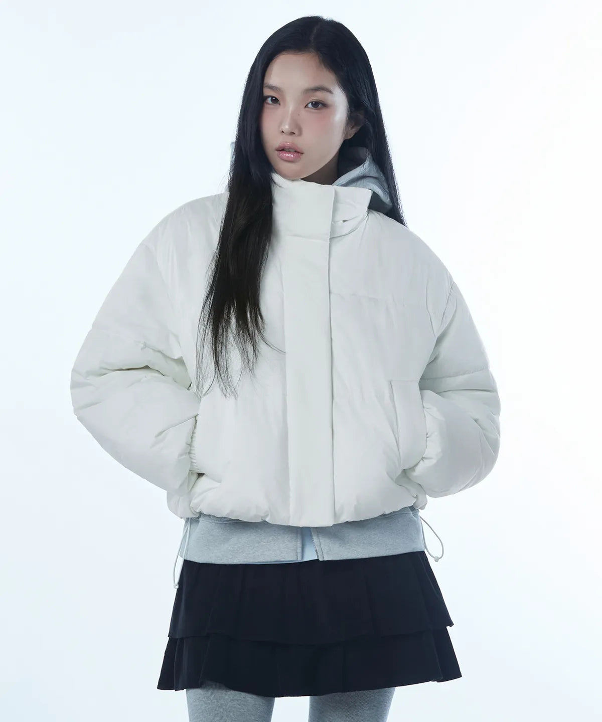 WOMEN'S DAILY PUFFER SHORT PADDED JACKET [IVORY] #韓素希同款!