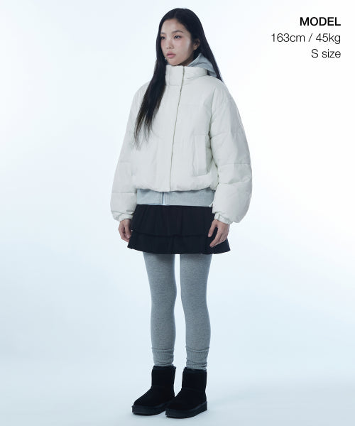 WOMENS DAILY PUFFER SHORT PADDING JACKET #韓韶禧同款! - 10 COLORS IVORY
