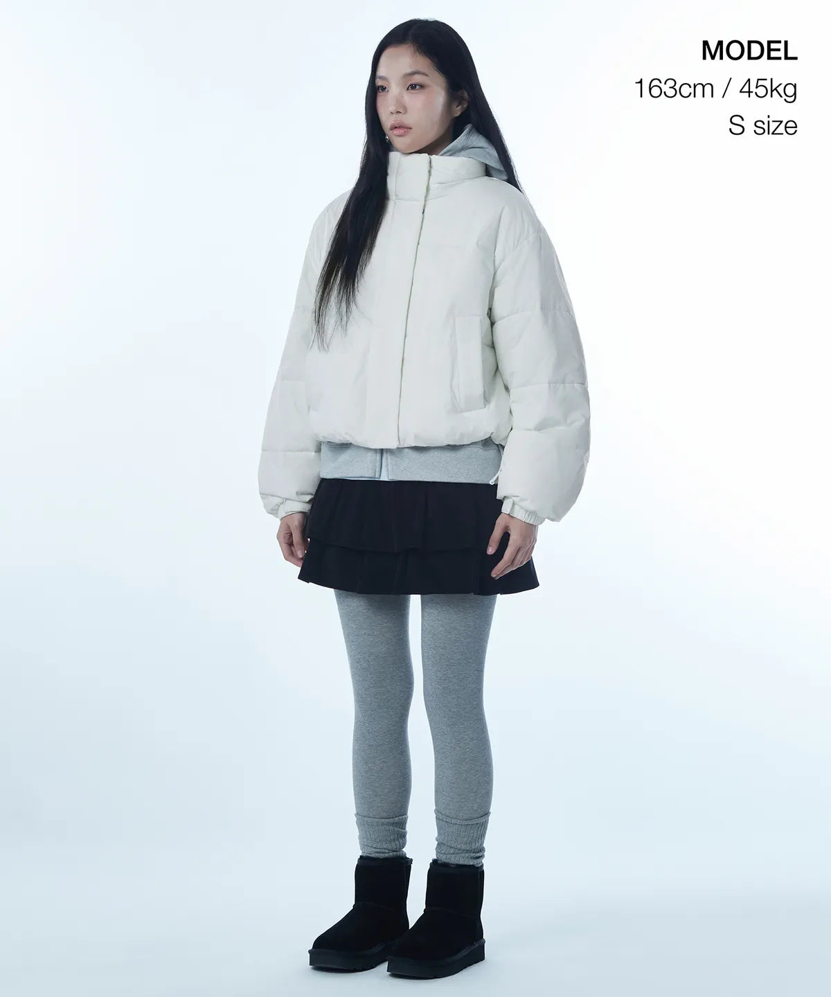 WOMEN'S DAILY PUFFER SHORT PADDED JACKET [IVORY] #韓素希同款!