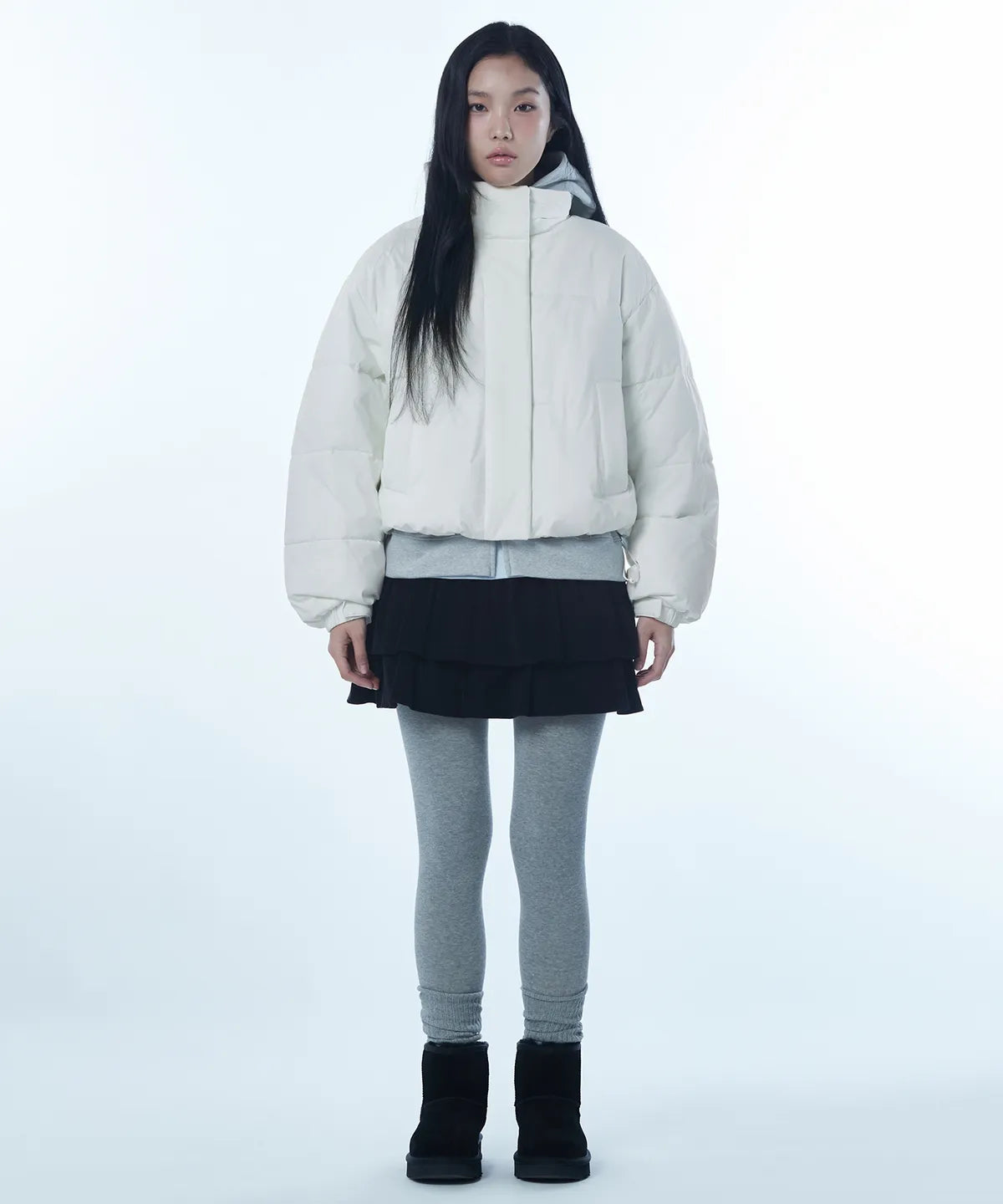 WOMEN'S DAILY PUFFER SHORT PADDED JACKET [IVORY] #韓素希同款!