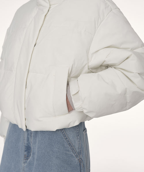 WOMENS DAILY PUFFER SHORT PADDING JACKET #韓韶禧同款! - 10 COLORS IVORY