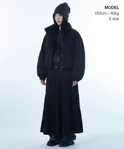 WOMENS DAILY PUFFER SHORT PADDING JACKET #韓韶禧同款! - 10 COLORS BLACK