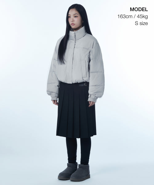 WOMENS DAILY PUFFER SHORT PADDING JACKET #韓韶禧同款! - 10 COLORS GREY