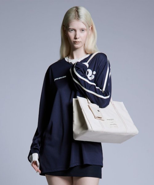 LAVIE DENIM SHOULDER CANVAS BAG - 2 COLORS IVORY