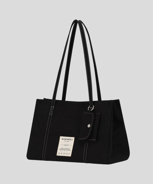 LAVIE DENIM SHOULDER CANVAS BAG - 2 COLORS IVORY