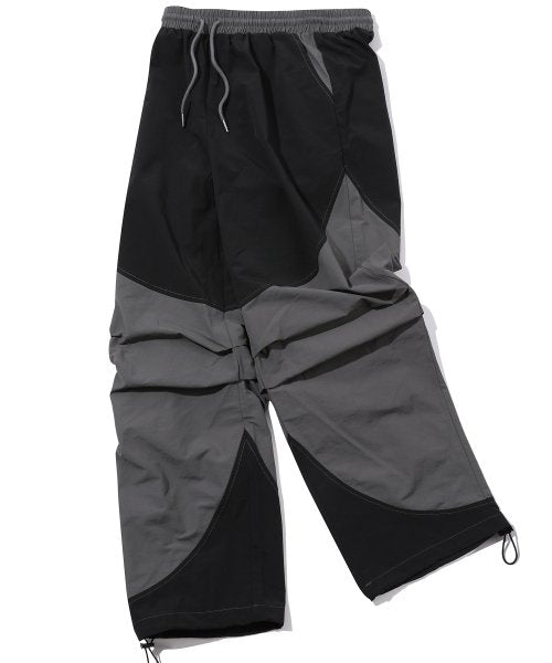 PANEL DART NYLON PANTS - 2 COLORS BLACK