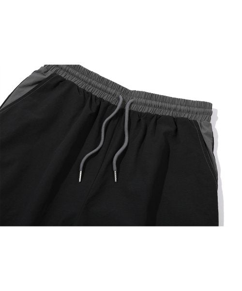 PANEL DART NYLON PANTS - 2 COLORS BLACK