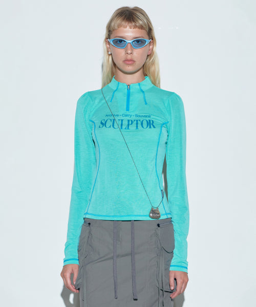 SPORTS HALF ZIP UP CYAN - 2 COLORS AS SHOWN